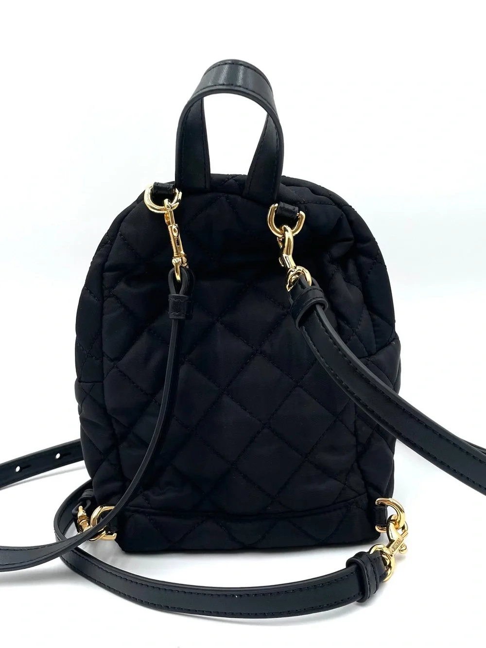Moschino Black Mini Quilted Backpack